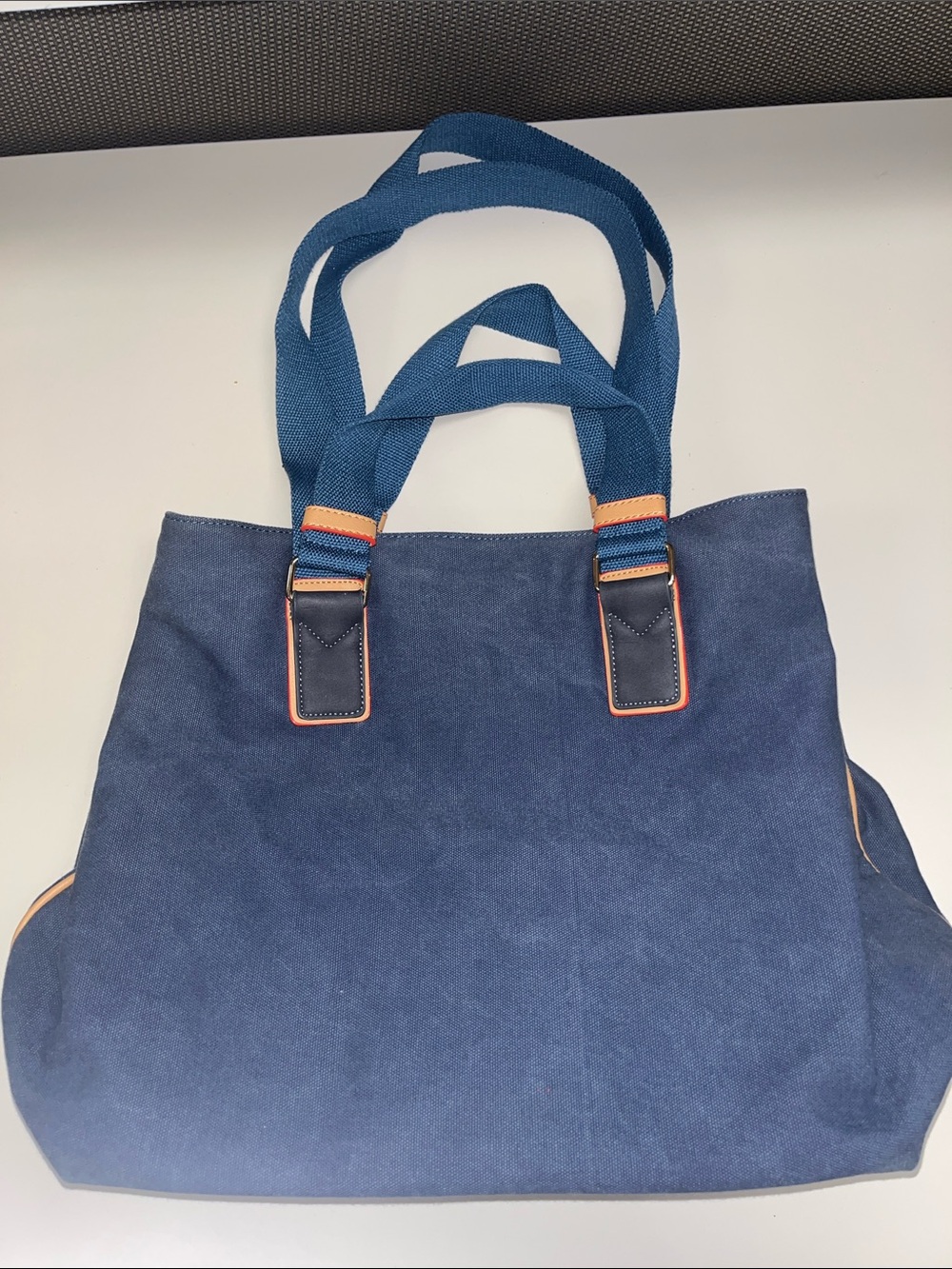 ChillX Blue Canvas Tote Bag with Contrast Trim